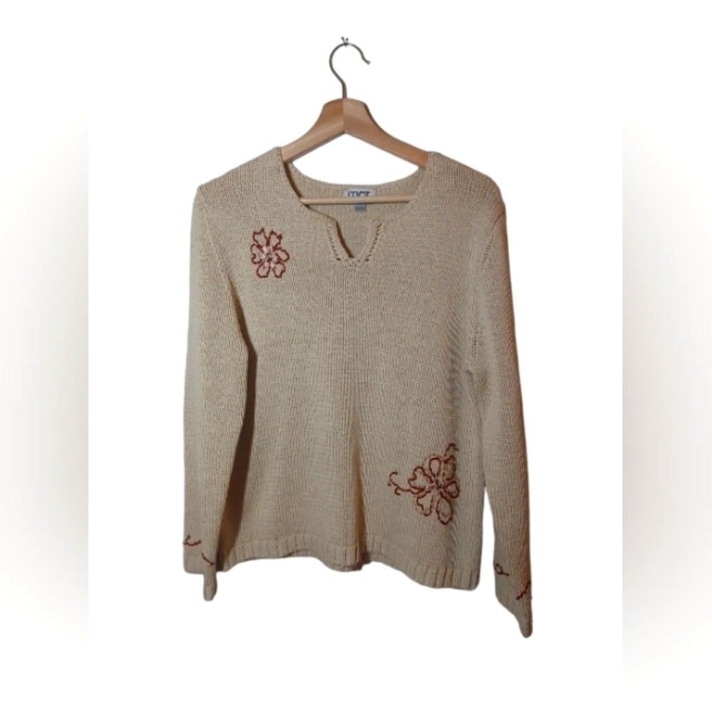 Vintage floral Cream  Sweater